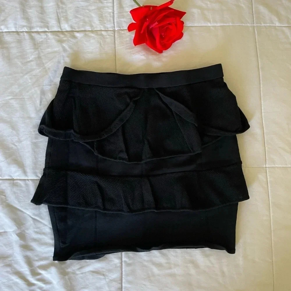 IRO Adil knit tiered mini skirt
